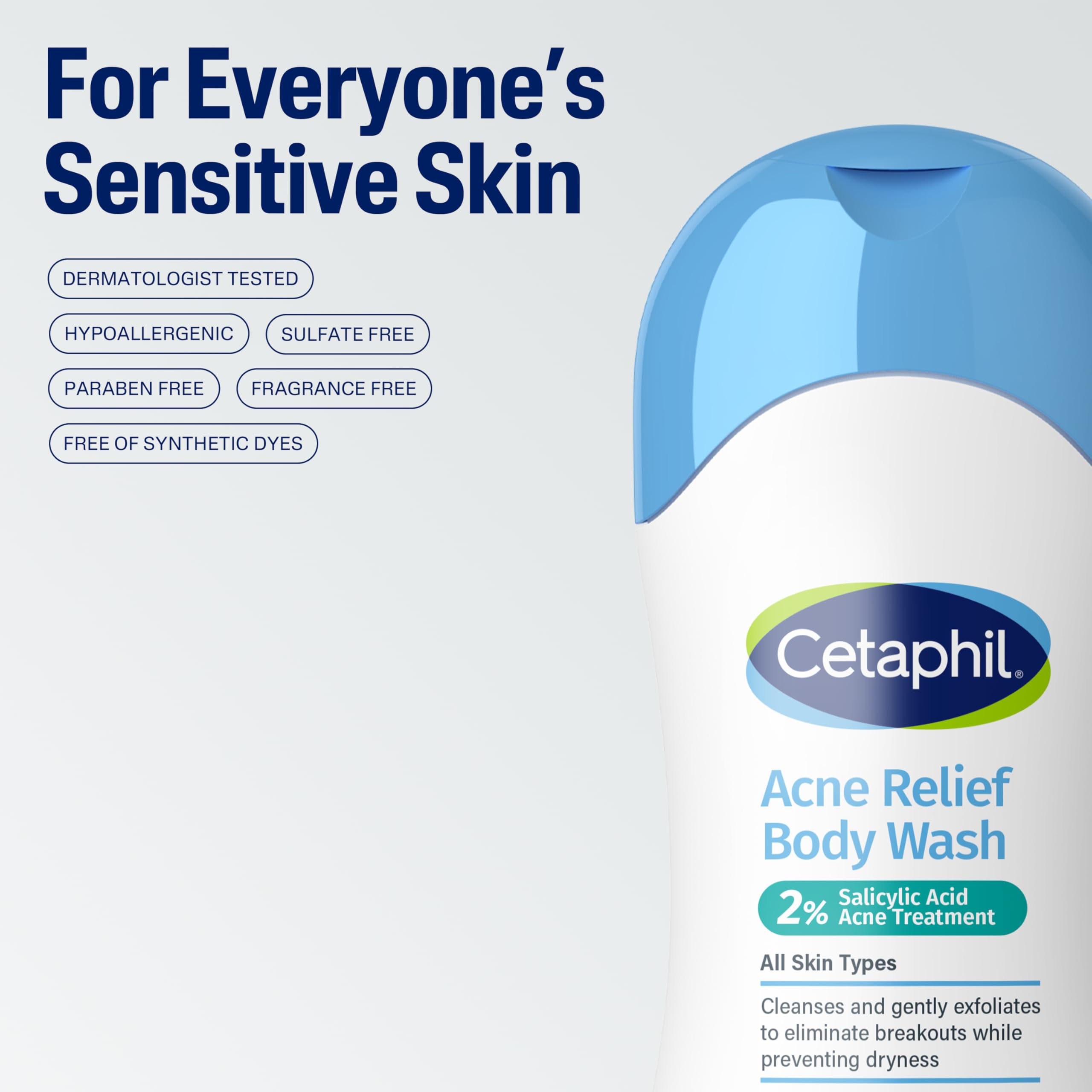 Cetaphil next to ruler to show 16.9 fl oz size and value