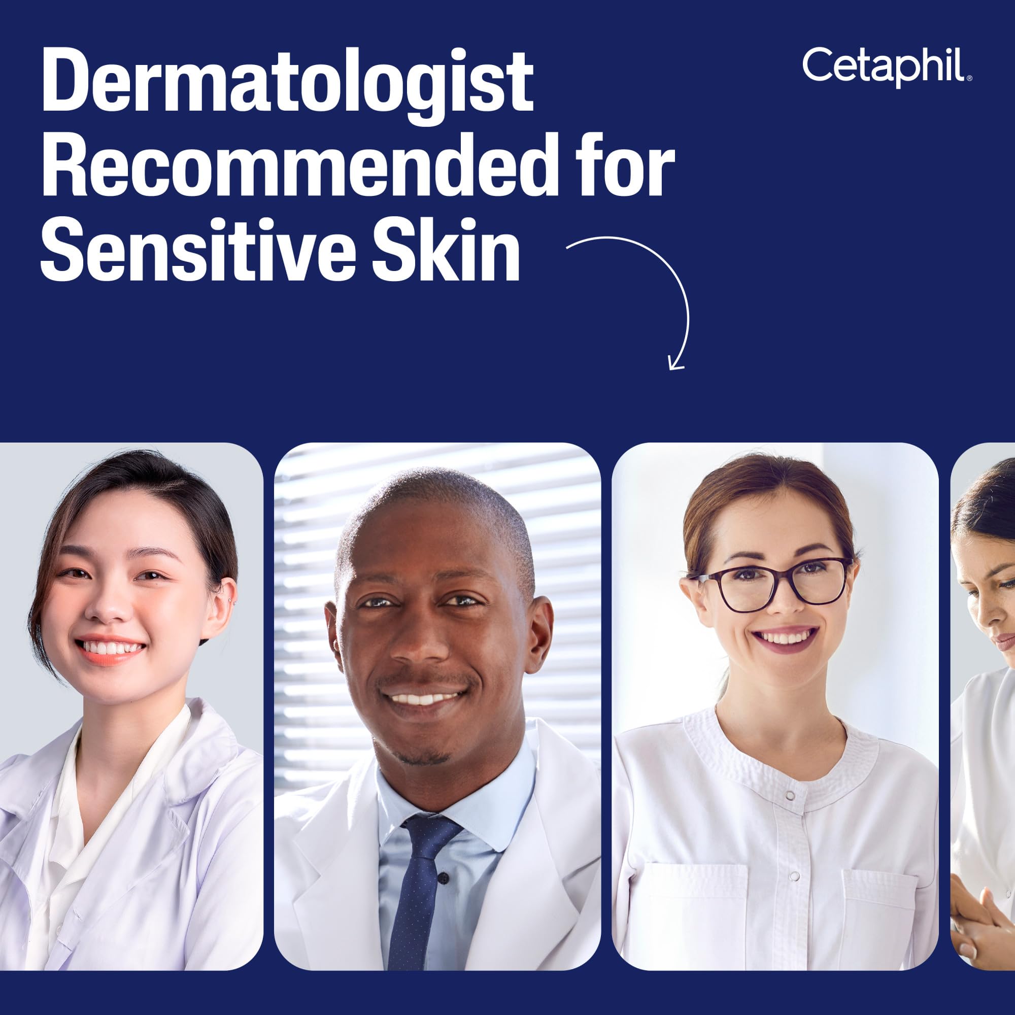 Side-by-side smooth skin image after using Cetaphil showing refined texture benefit