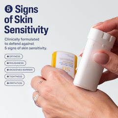 Cetaphil stick open with twist-up mechanism visible, easy mess-free application benefit