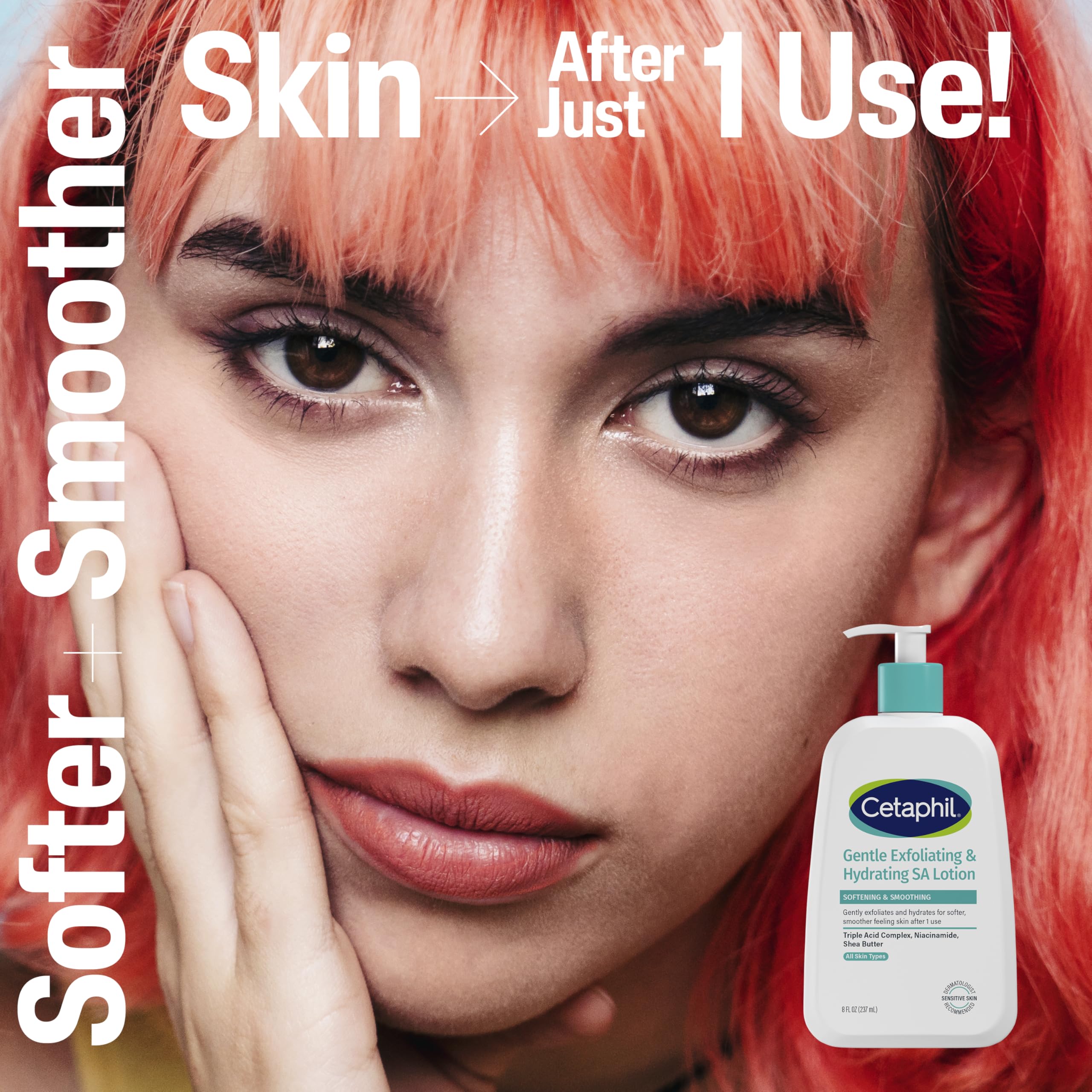 Cetaphil lotion texture close-up showing lightweight, fast absorbing feel