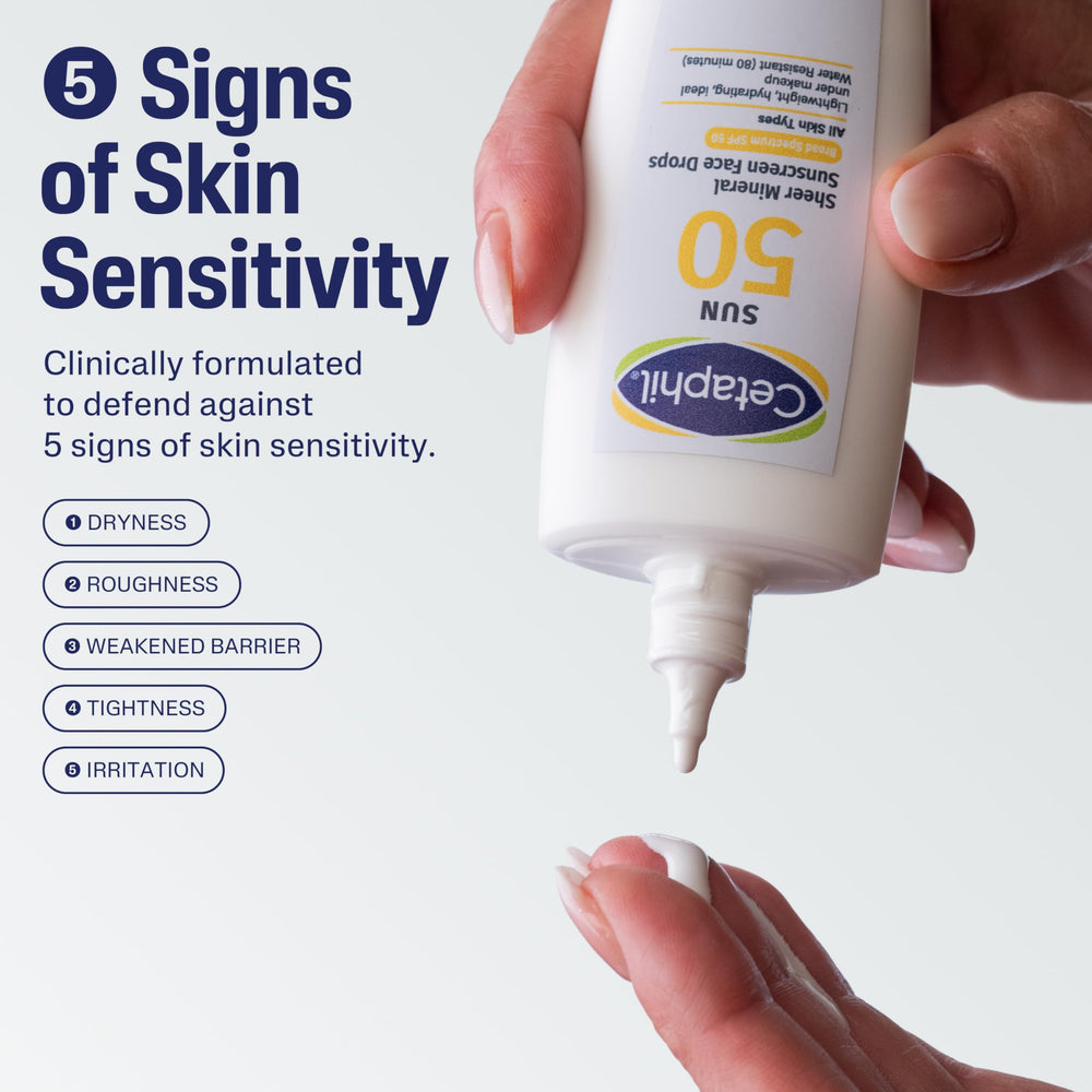 Cetaphil on model after activity showing water resistant performance