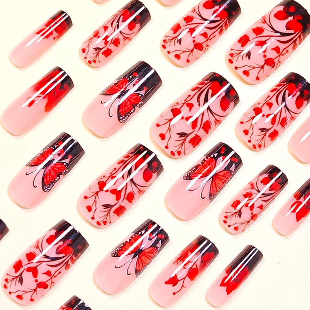 CEWEWP close-up of red butterfly and floral art highlighting intricate design