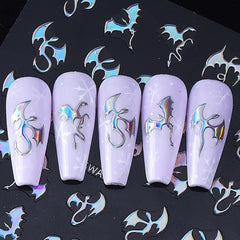 CEWEWP finished manicure with metallic dragon accents for glam