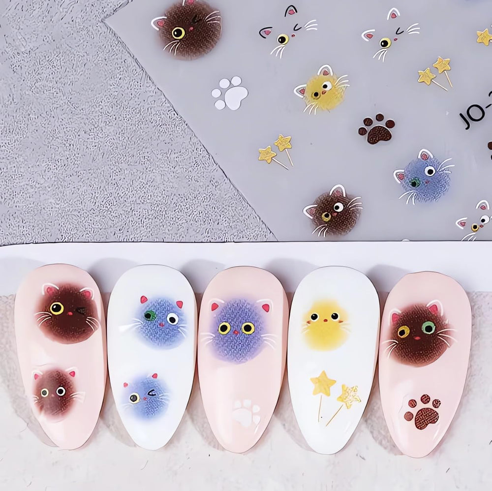 CEWEWP sticker applied on a fingernail demonstrating instant cute manicure