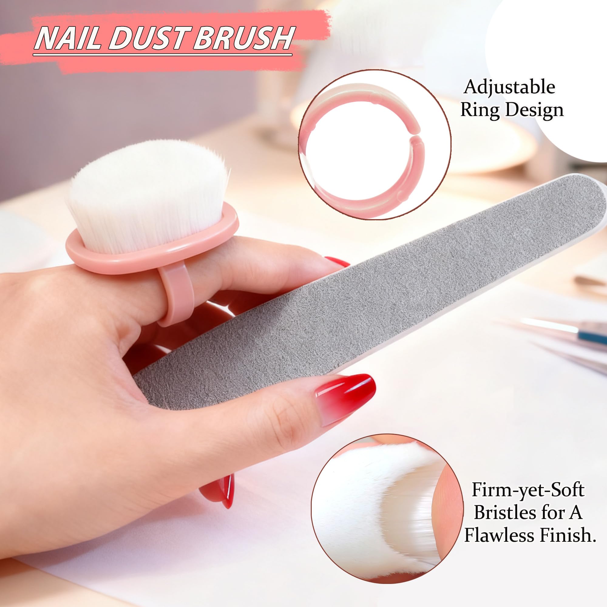 cgllwnmix nail duster with ring handle cleaning dust quickly for neater manicures