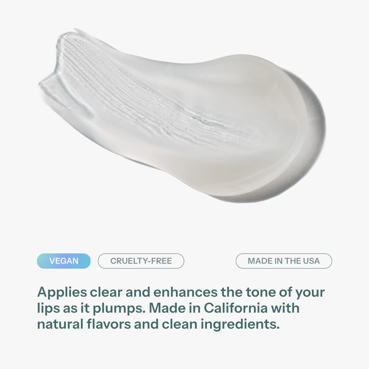 Chaddy lip plumper swipe on hand showing finish and hydration benefit