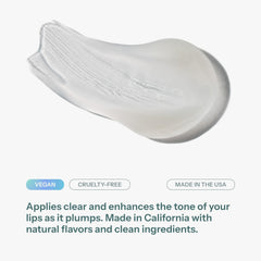 Chaddy lip plumper swipe on hand showing finish and hydration benefit