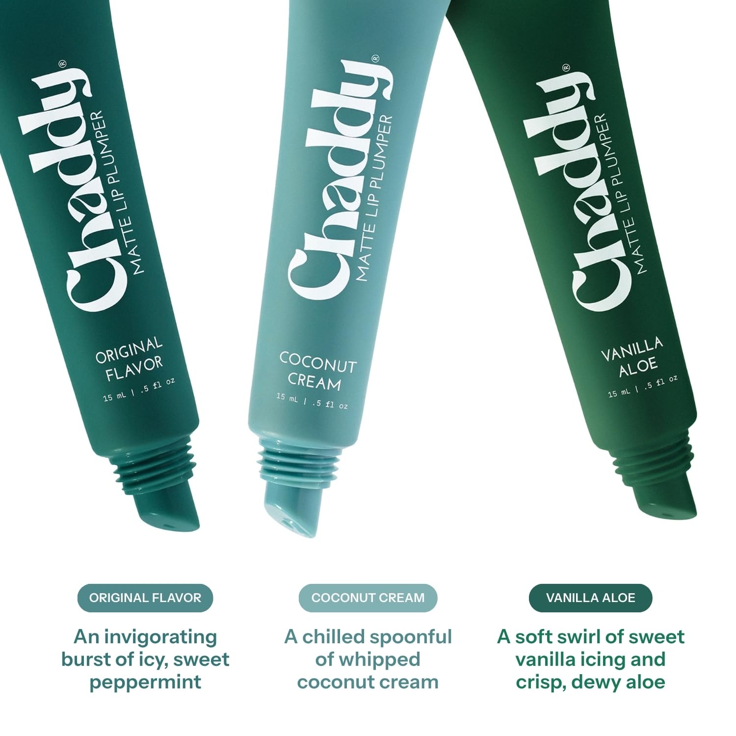 Chaddy lip plumper next to coin for scale and travel-friendly benefit