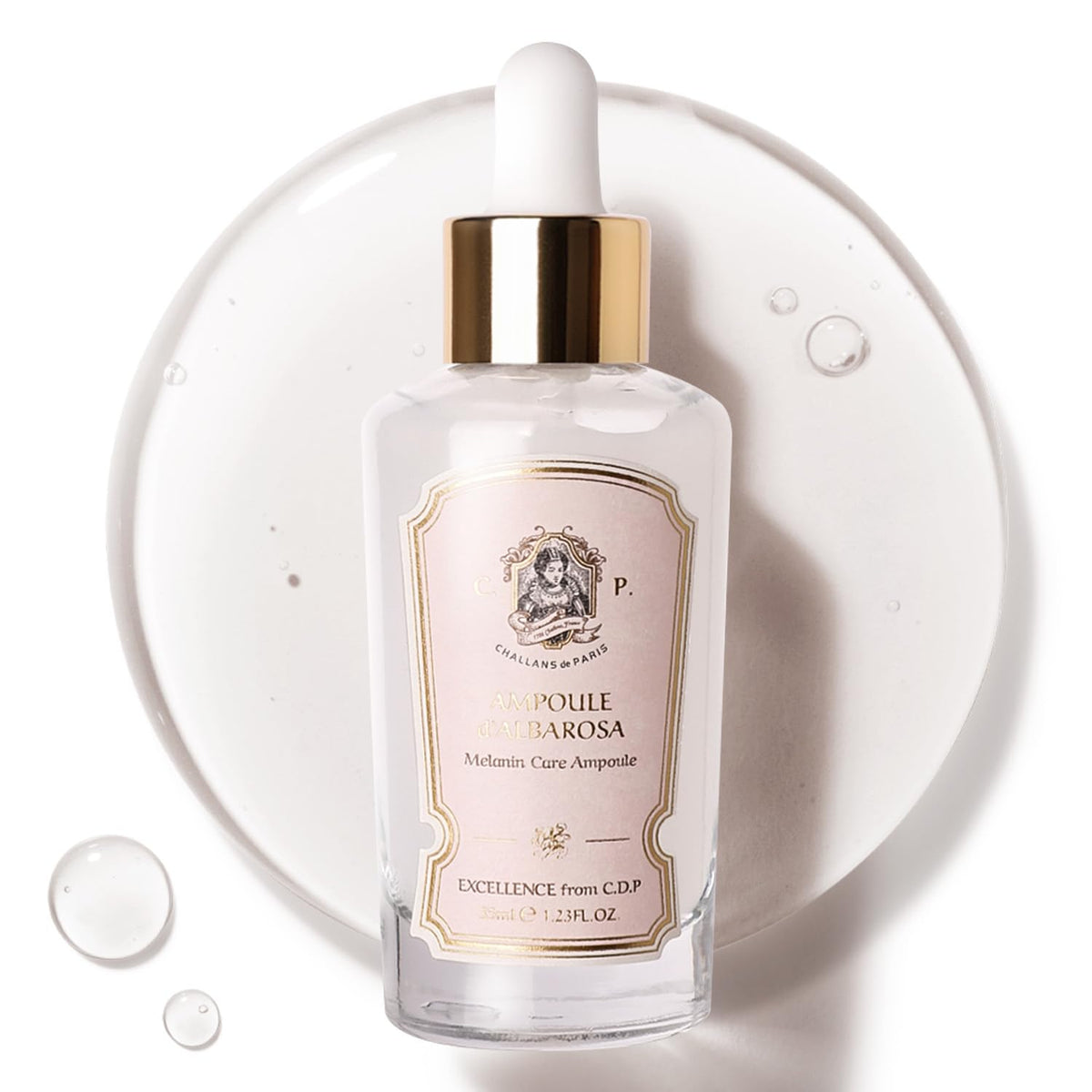 CHALLANS DE front bottle view showing sleek ampoule for brightening