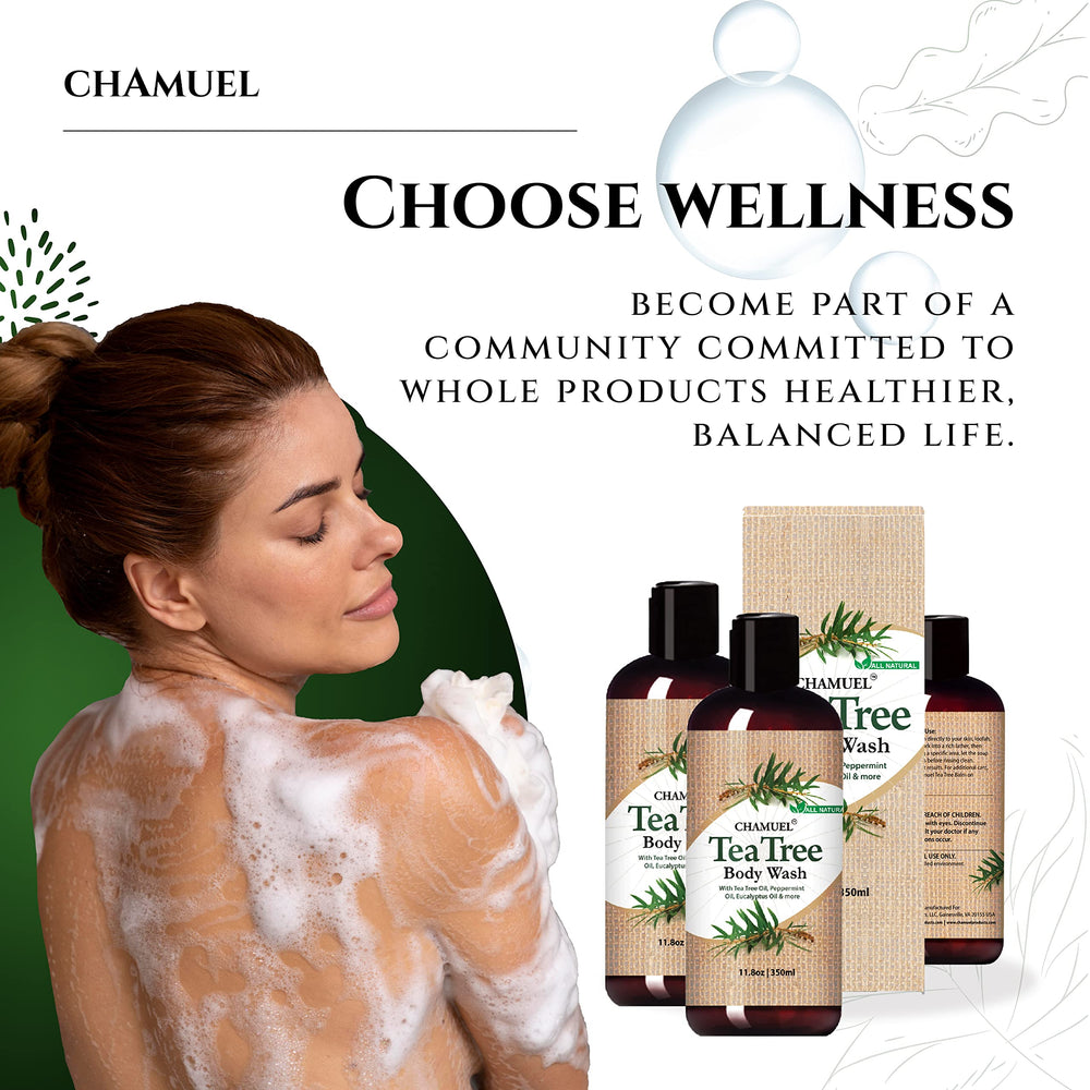 Chamuel ingredients label close-up showing natural oils and gentle formula