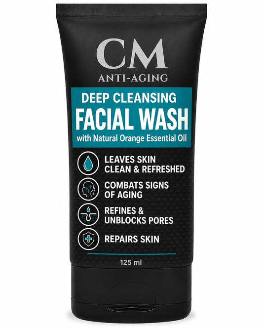 CHAMUEL MEN front packaging of 125ml cleanser showing bottle benefits