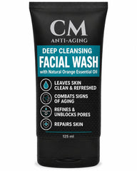 CHAMUEL MEN front packaging of 125ml cleanser showing bottle benefits