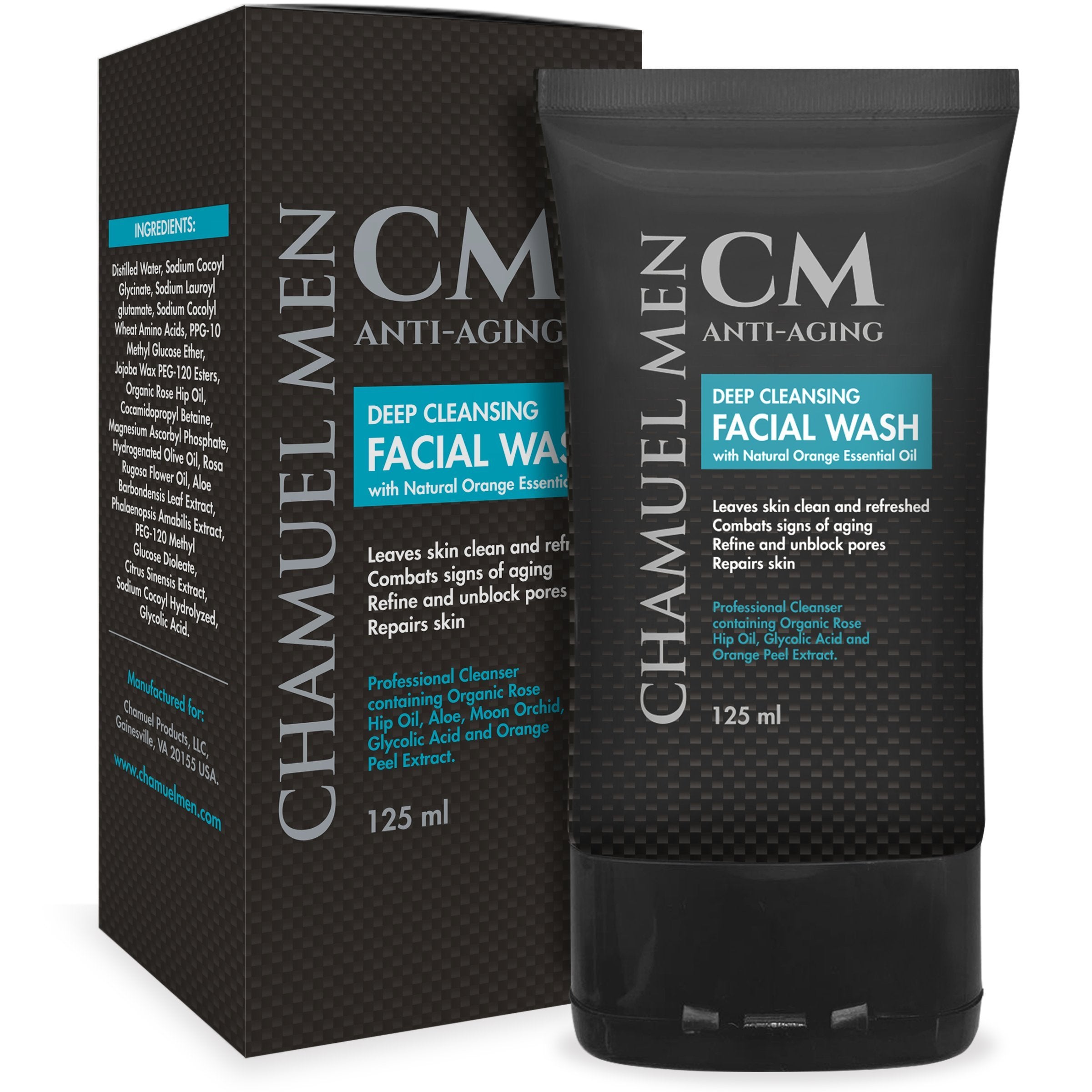 CHAMUEL MEN dispensed gel texture demonstrating easy application and clarity