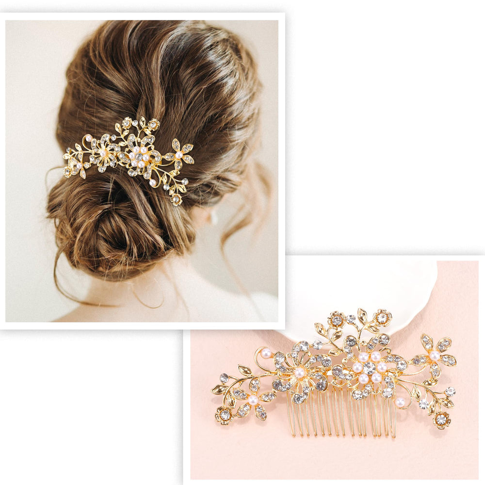 Chanaco comb secured in a bridal updo demonstrating stable hold and polish