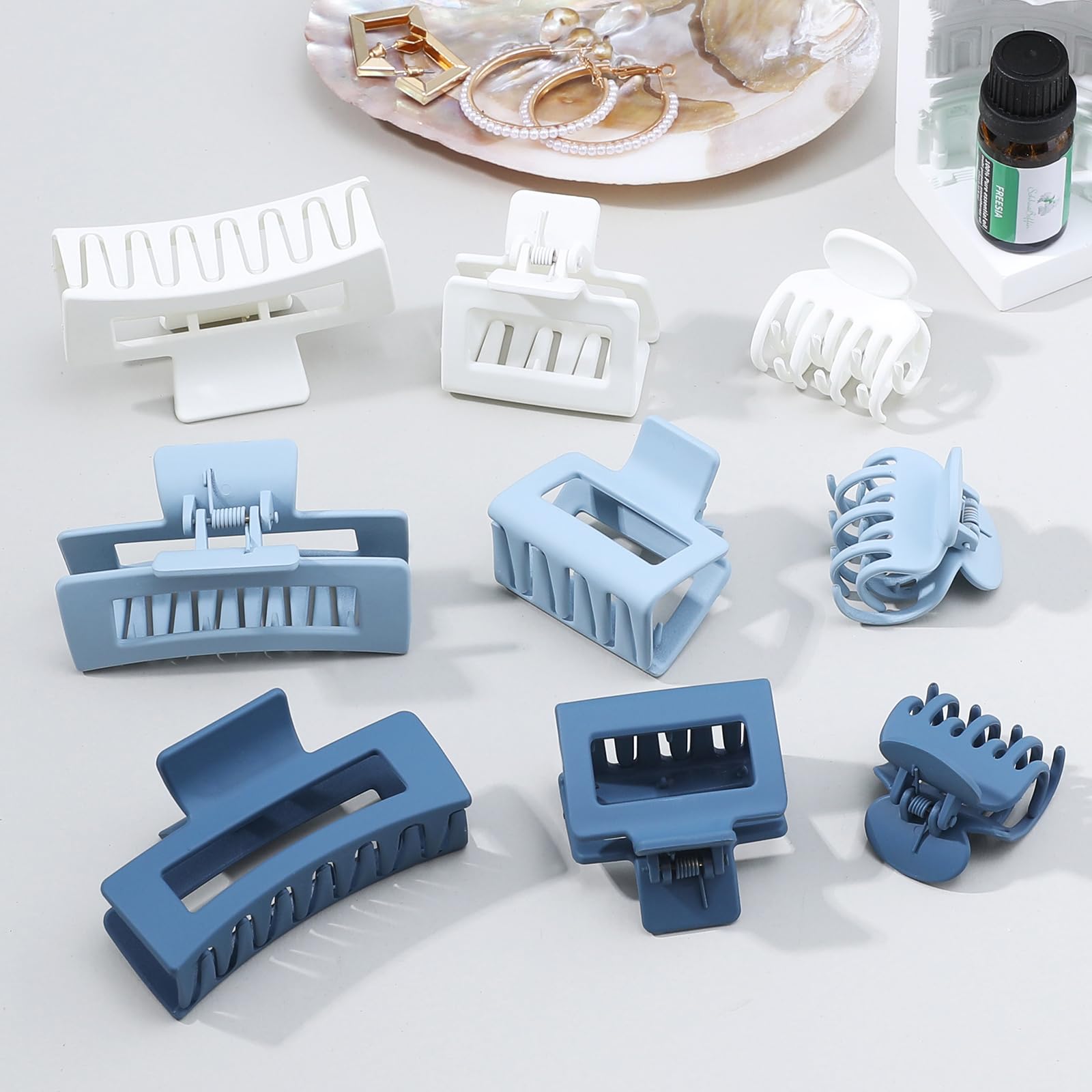 CHANDAT three‑style layout of rectangle, square, and small clips, organized storage benefit