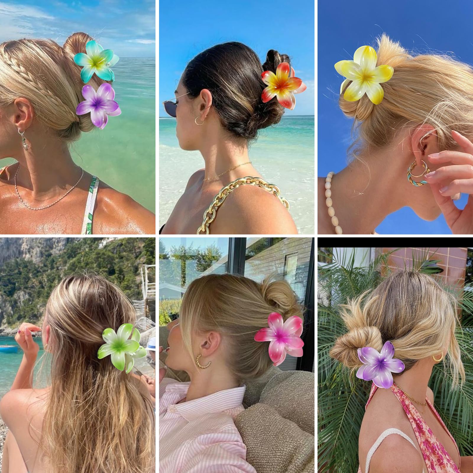 CHANDAT beach scene with clip worn in vacation hairstyle showing tropical styling benefit