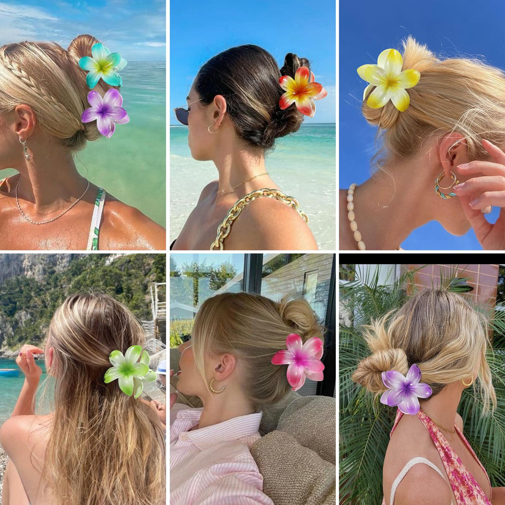 CHANDAT beach scene with clip worn in vacation hairstyle showing tropical styling benefit