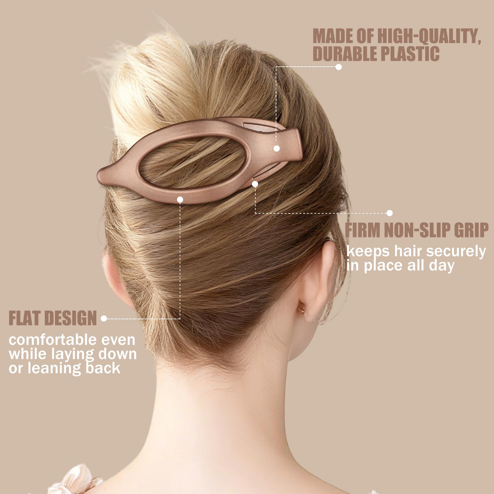 CHANDAT clip holding a half-up hairstyle for a polished everyday look