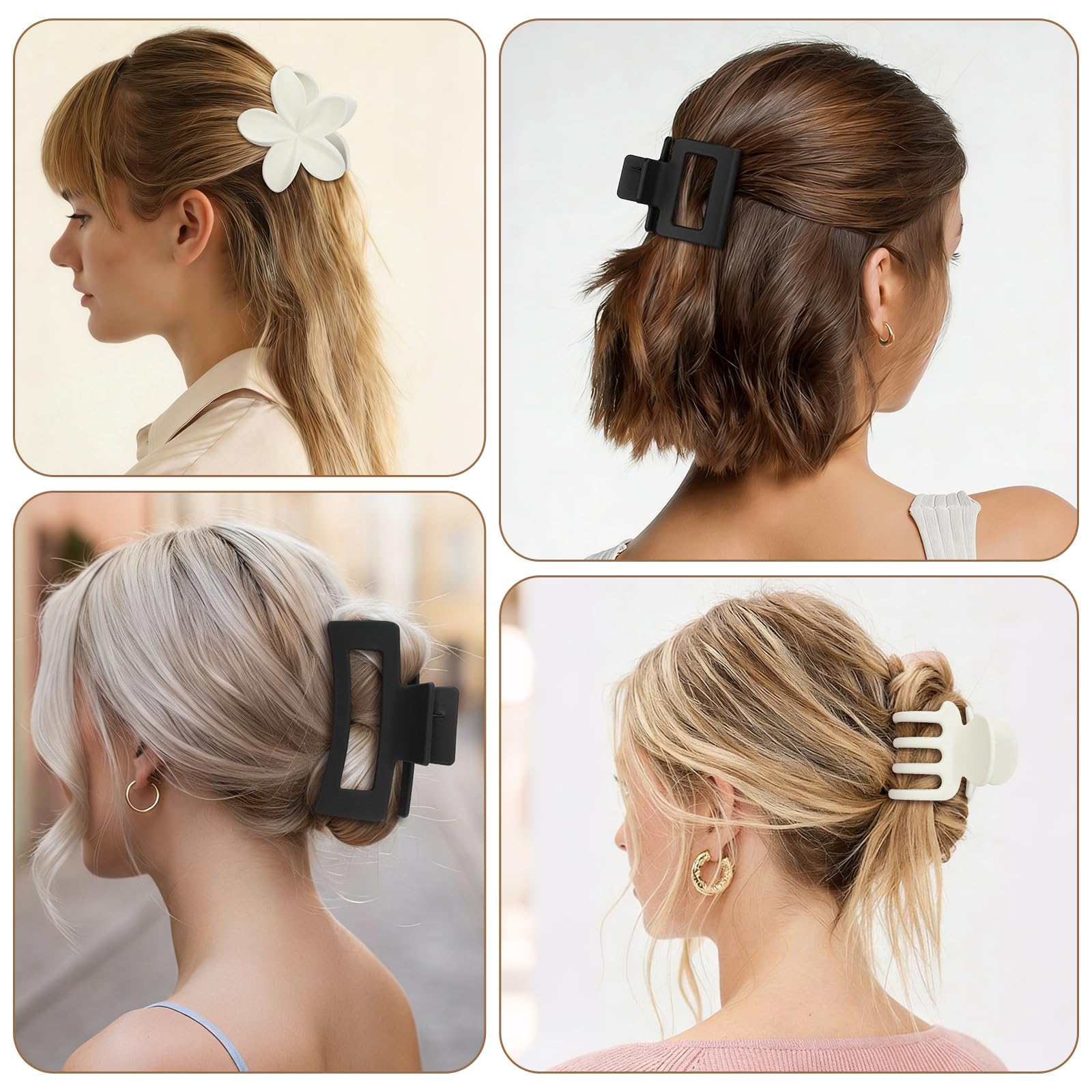 CHANDAT clips styled with jewelry showing neutral colors complement outfits