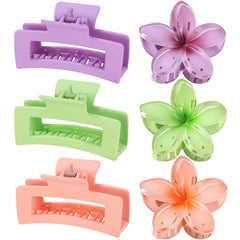 CHANDAT laid-out color mix of coral pink, green, and purple clips, coordinated wardrobe benefit