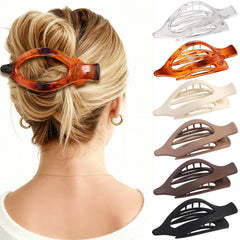CHANDAT front view of flat hair clip showing compact shape and hold