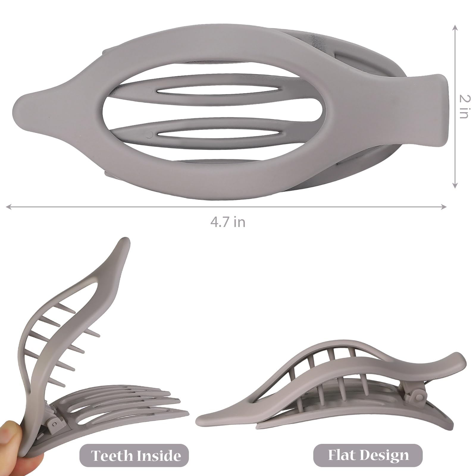 CHANDAT flat clip close-up of teeth and metal spring for secure grip benefit