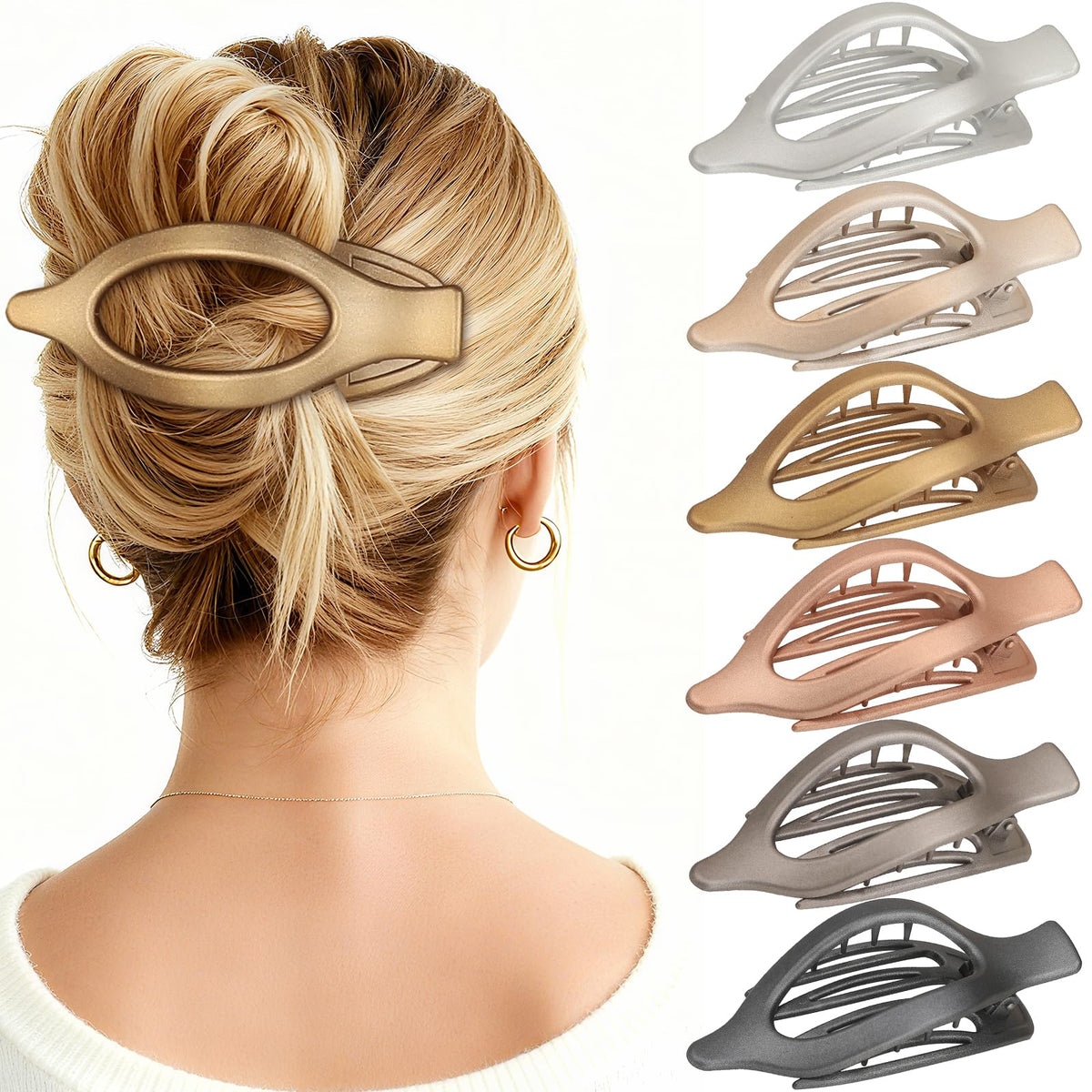 CHANDAT front view of six flat metal clips showing sleek, low-profile hold