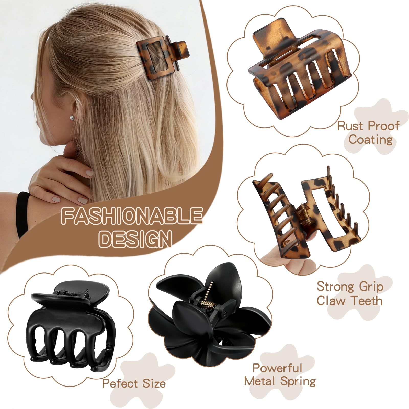 CHANDAT flower clip decorating a side braid adding subtle style and secure grip