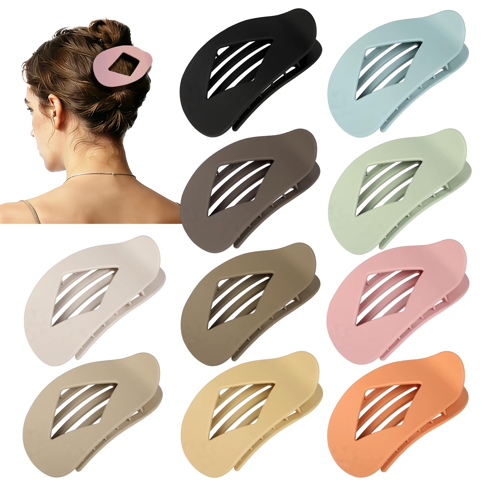 CHANDAT front view of ten matte flat clips showing color range and tidy packaging for gifting