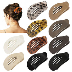 CHANDAT front view of the 10-pack flat hair clips showing mixed colors and layout for versatile styling