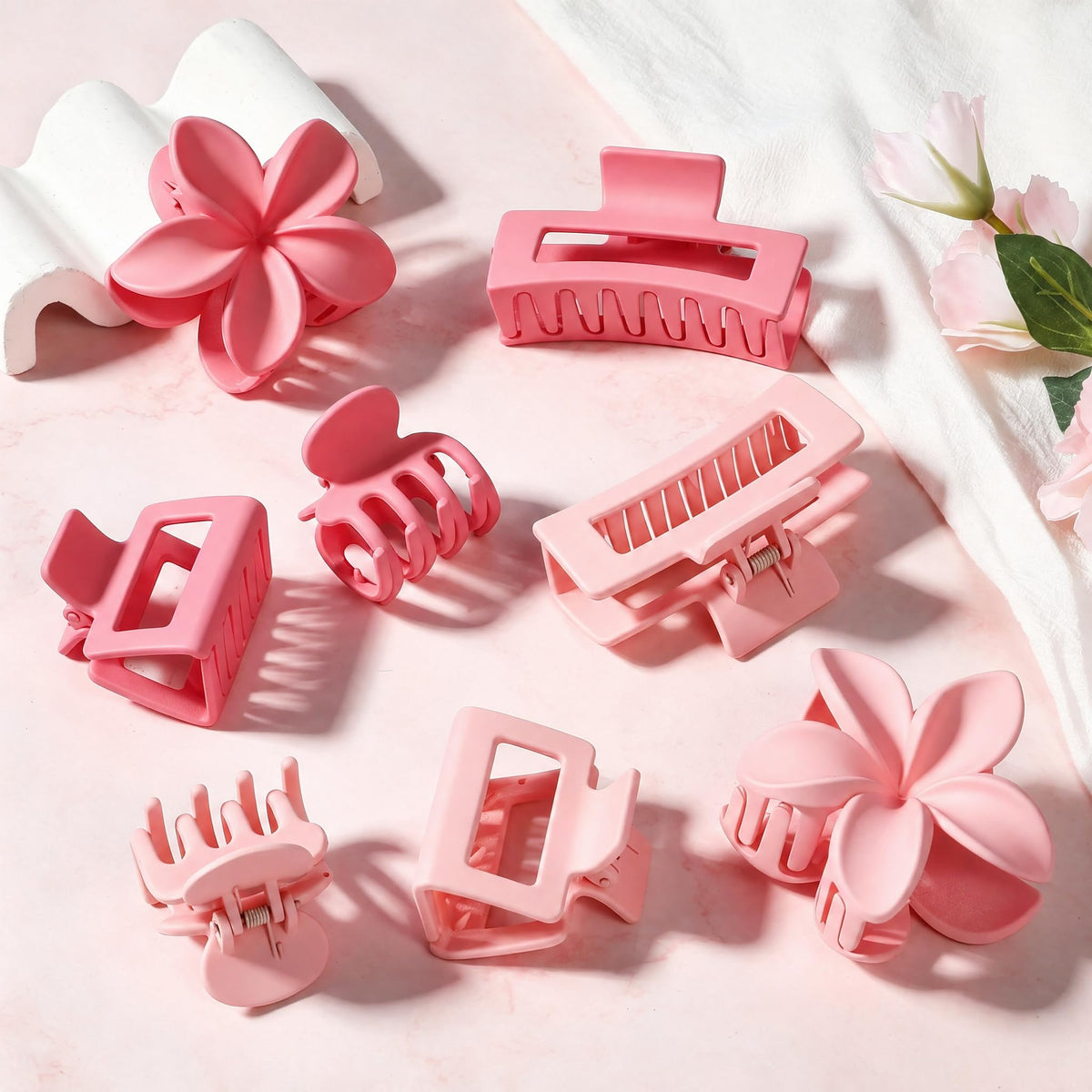 CHANDAT front packaging showing eight matte pink clips and versatile set