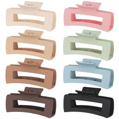 CHANDAT front view of eight rectangular clips showing colors and styling benefits