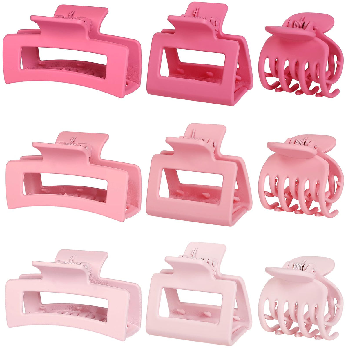 CHANDAT front view of pink nine-piece clip set showing variety and convenience