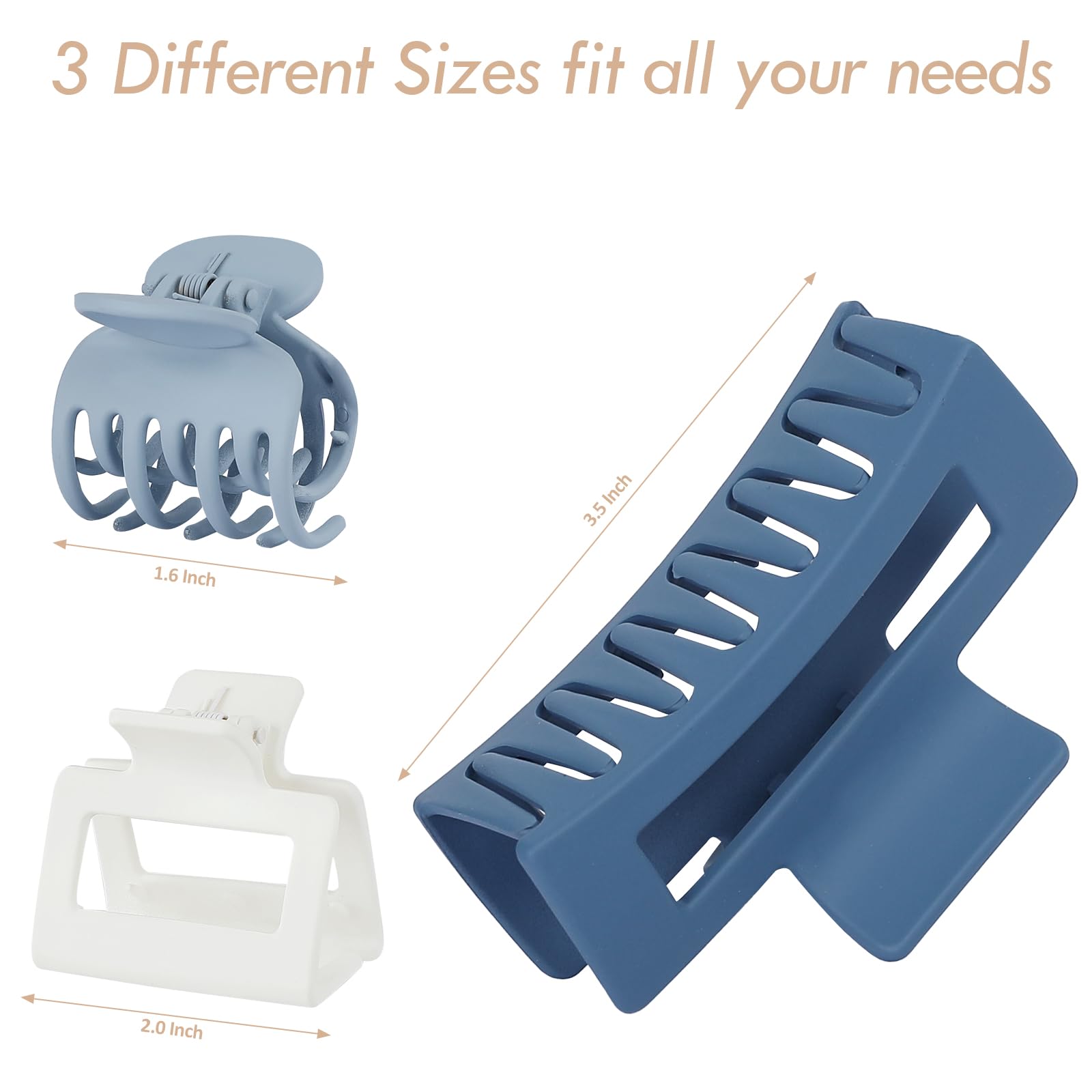 CHANDAT large rectangle clip closeup showing teeth and spring, firm hold benefit