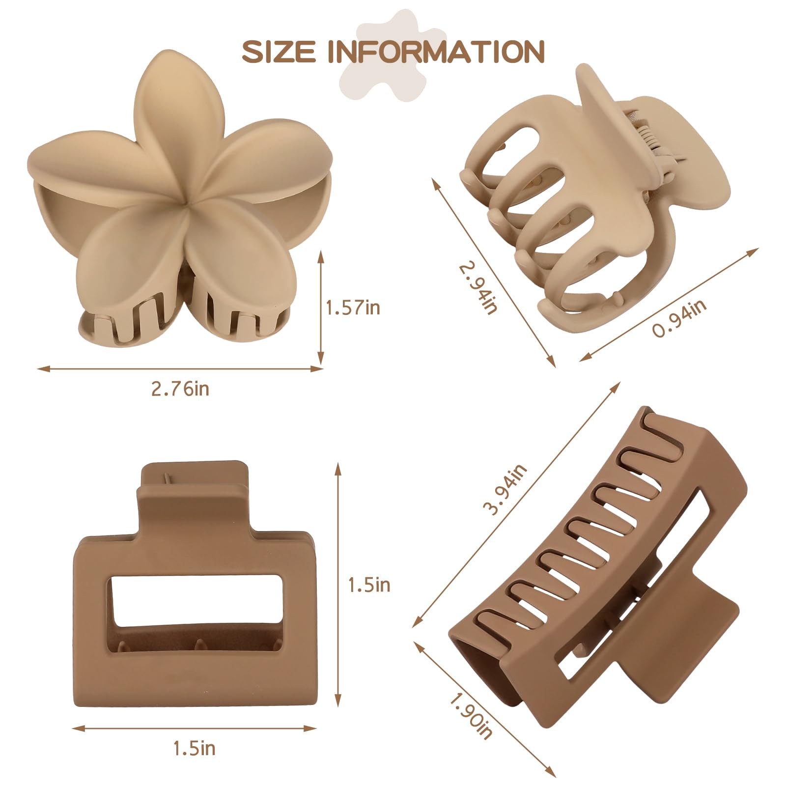 CHANDAT medium flower clip teeth detail showing non-slip grip benefit