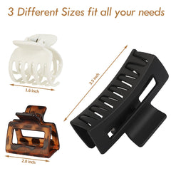 CHANDAT medium square clip side profile showing comfortable hold for medium hair
