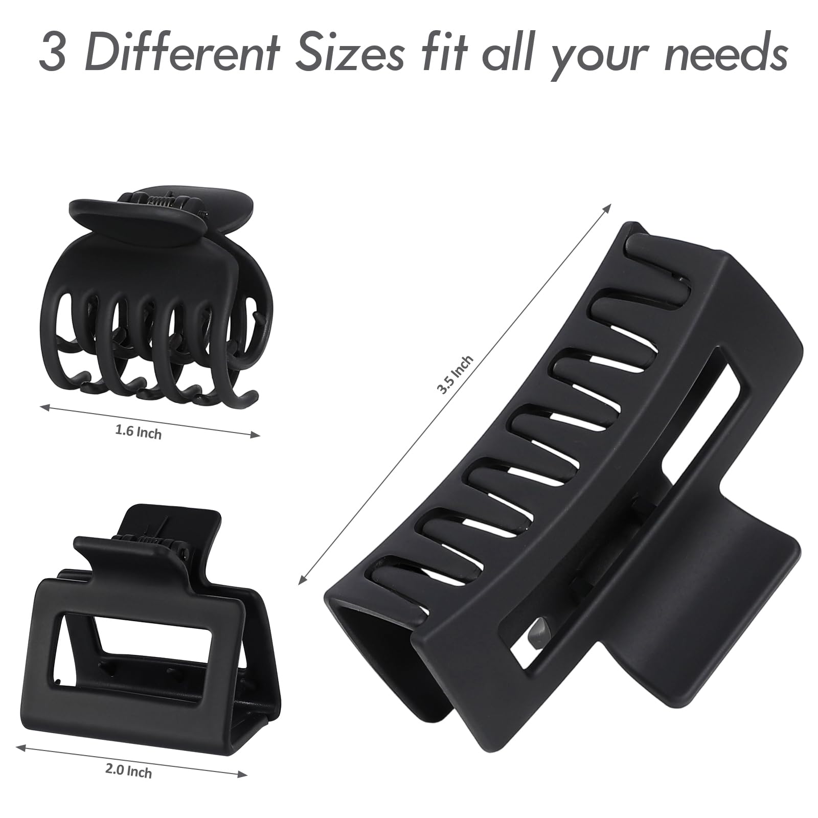 CHANDAT detailed shot of square clip showing strong hold for thick hair