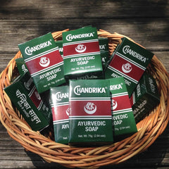 Chandrika ingredient label close-up showing vegetable oils and herbs, transparency benefit