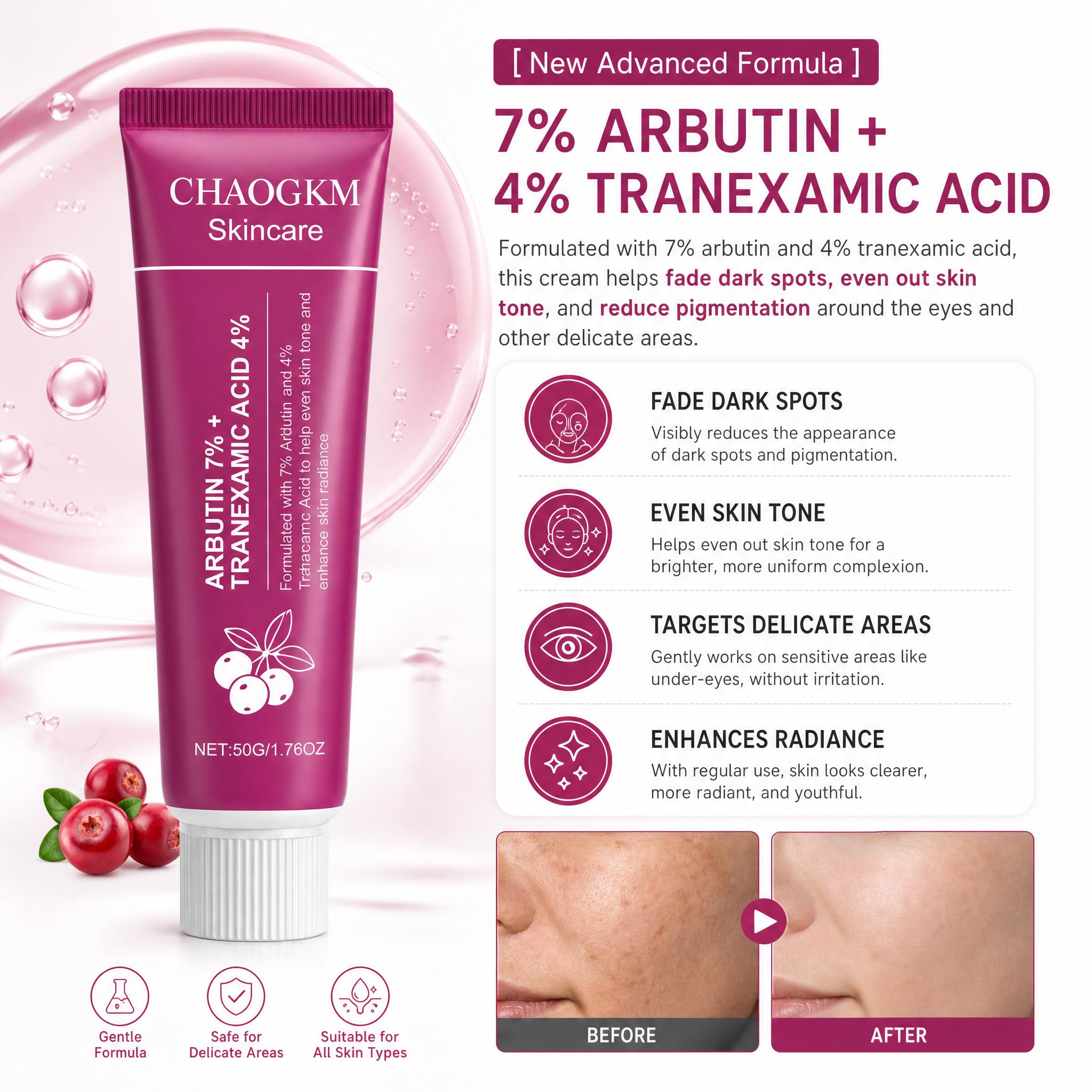 CHAOGKM SOERA applied on hand showing lightweight spreadability and hydration