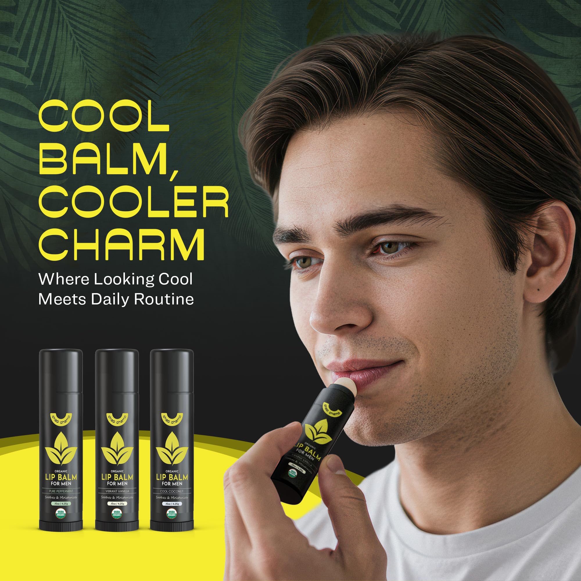 ChapChamp lifestyle outdoors on a jacket pocket protecting lips from wind