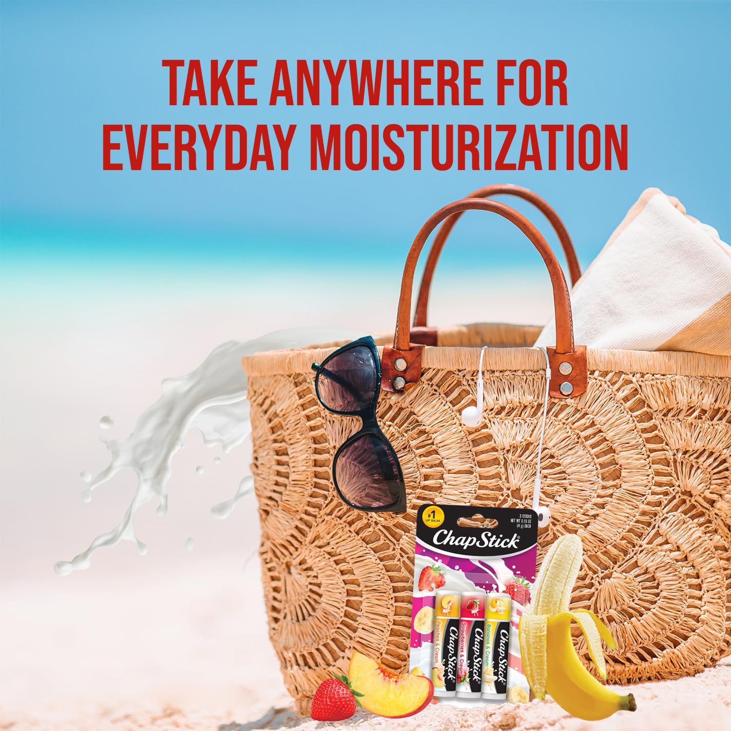ChapStick applying balm to lips lifestyle shot showing quick hydration and non-greasy finish