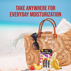 ChapStick applying balm to lips lifestyle shot showing quick hydration and non-greasy finish