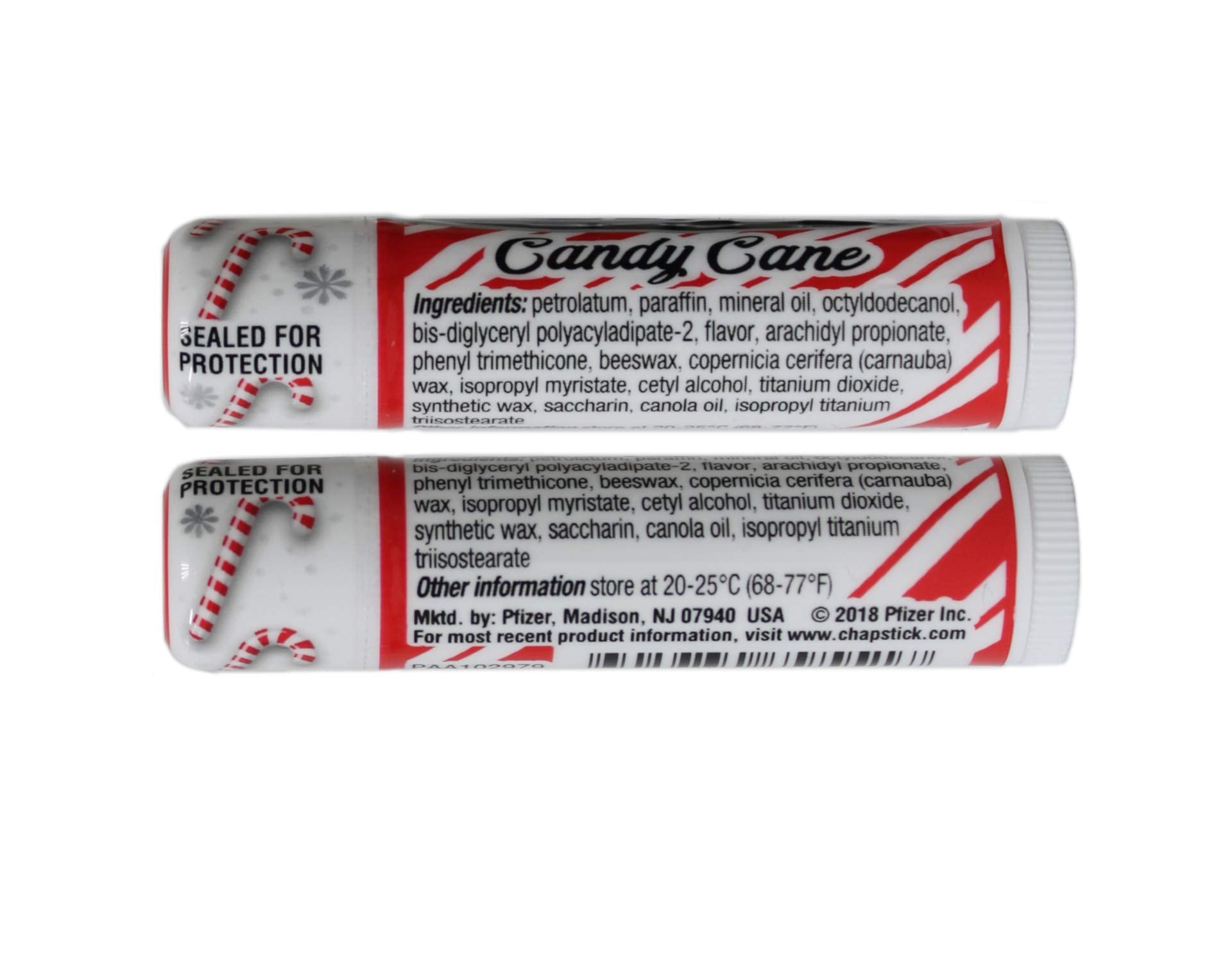 ChapStick Candy Cane used outdoors in winter offering minty freshness