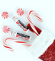 ChapStick Candy Cane open tube with balm exposed for easy application