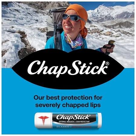 ChapStick classic medicated next to keys to show compact pocket-friendly size