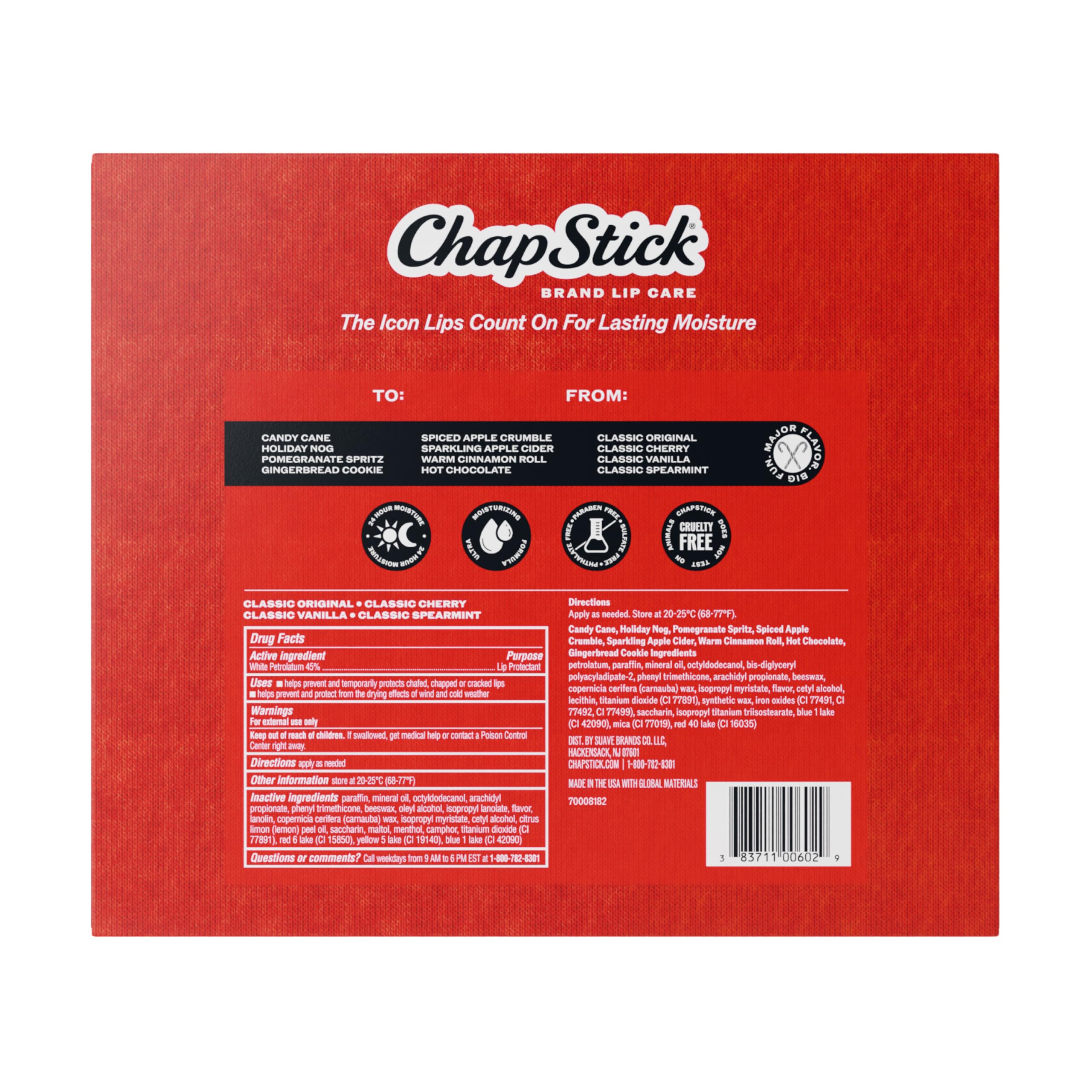 ChapStick Original tube label closeup showing trusted formula for dependable lip care