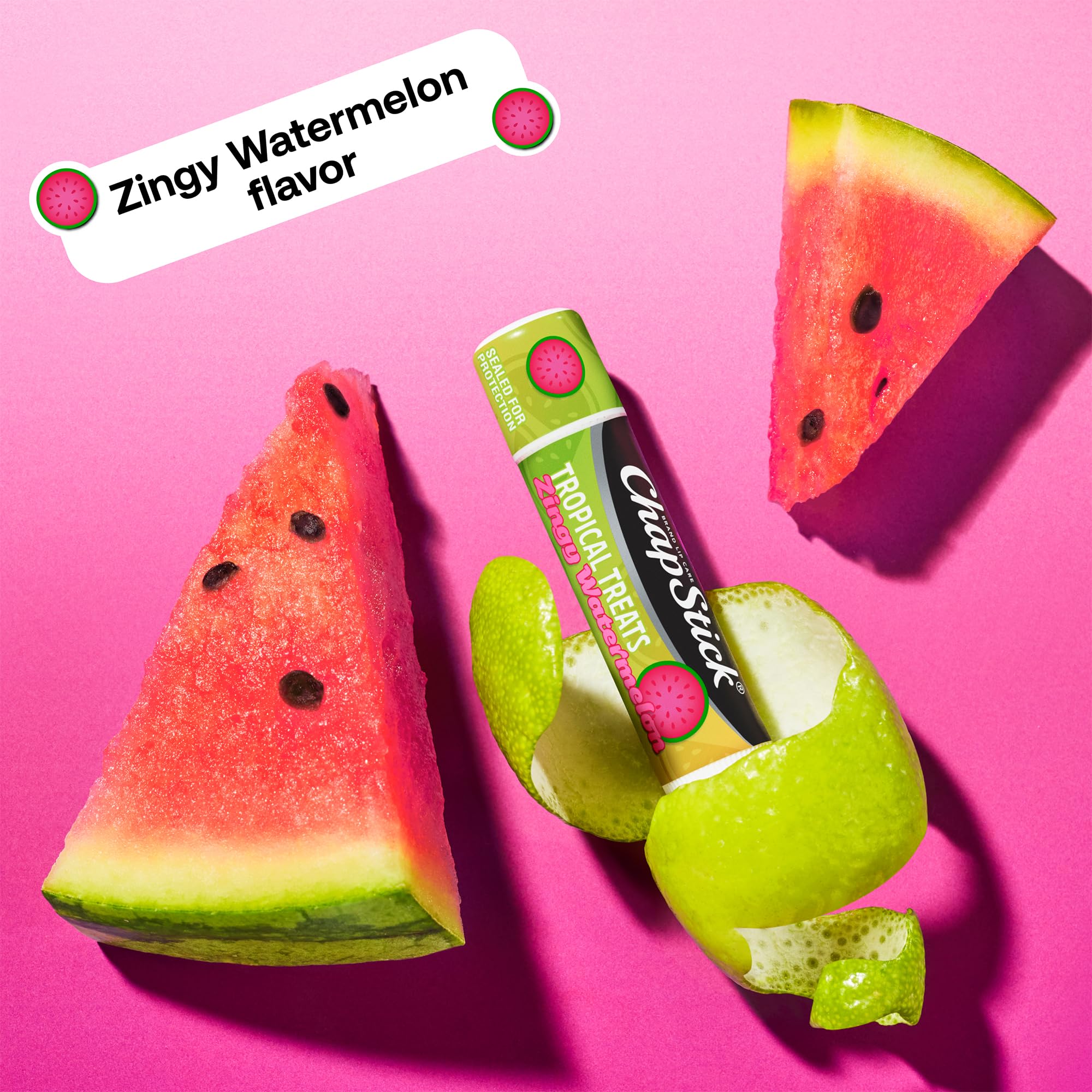 ChapStick Fizzy Grape stick displayed to highlight sweet flavor and hydration
