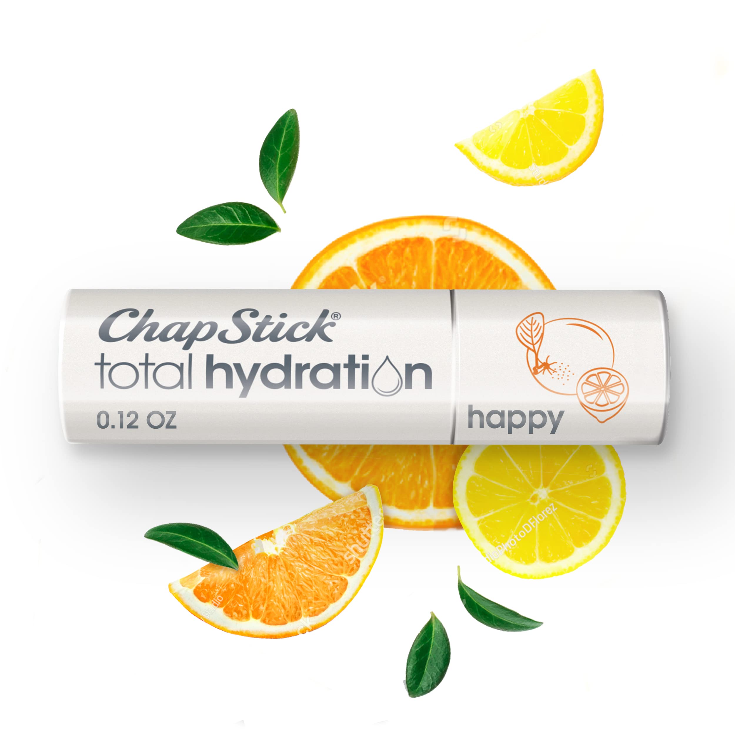 ChapStick with sunflower seed oil and shea butter ingredients staged