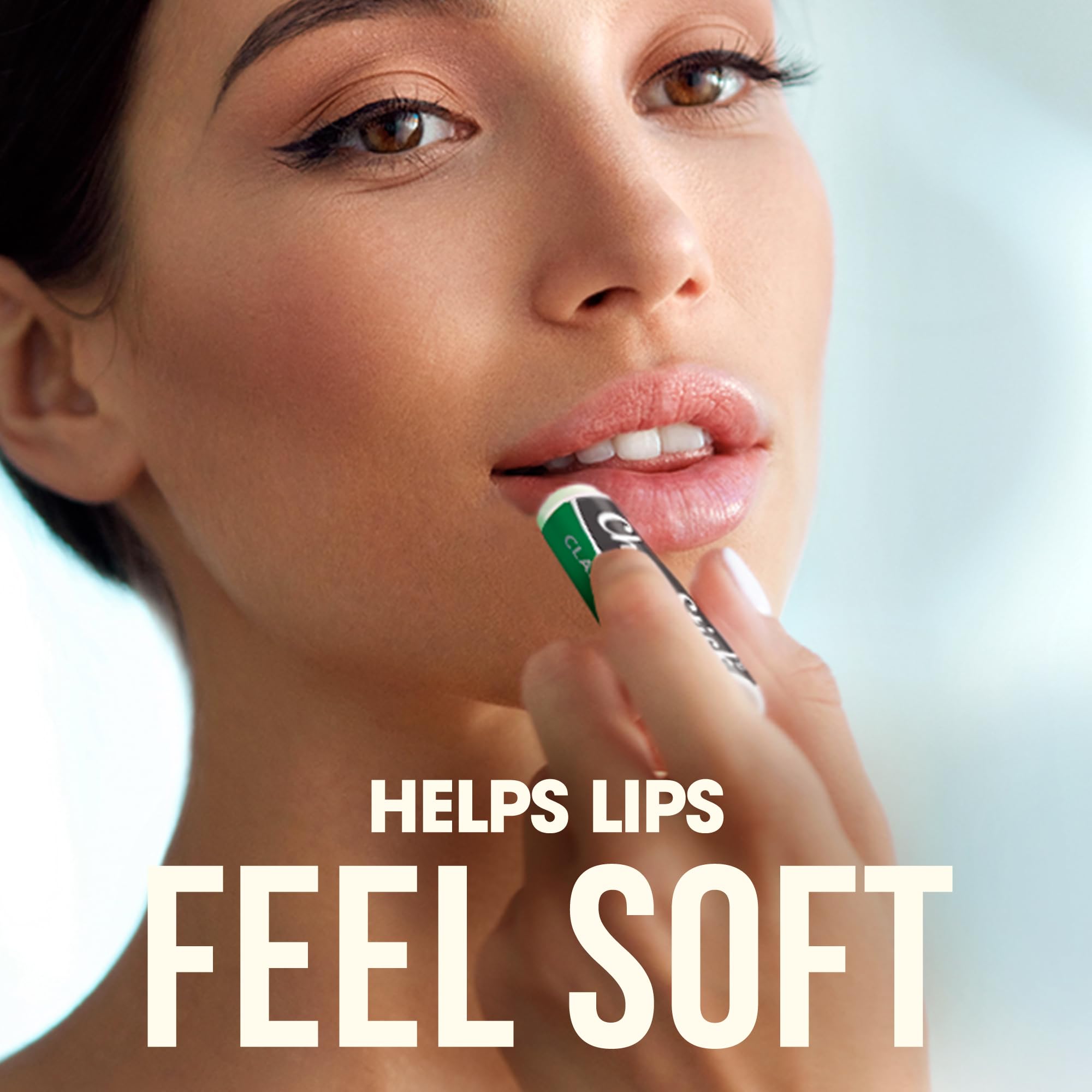 Open ChapStick tube being applied to lips demonstrating soothing moisture benefit