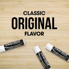 ChapStick five-piece set in a purse illustrating portable convenience and frequent reapplication